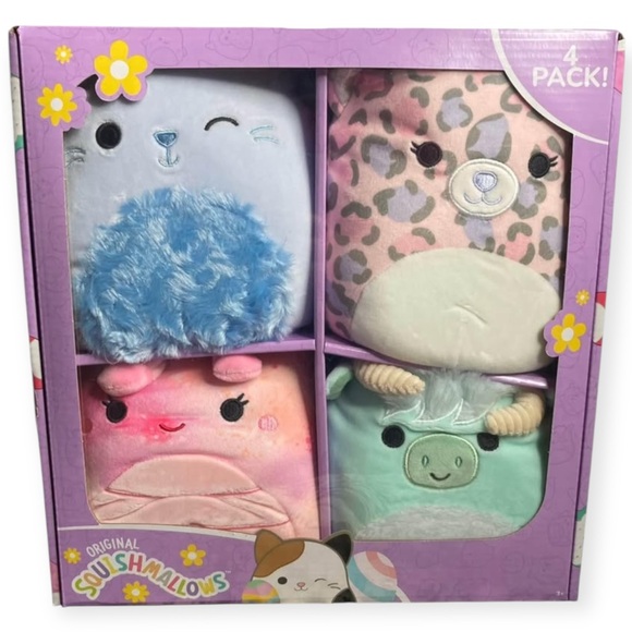 (2) 7" SQUISHMALLOWS 4 Pack Soft Plush Toy Bunny Cheetah Butterfly - Picture 2 of 8